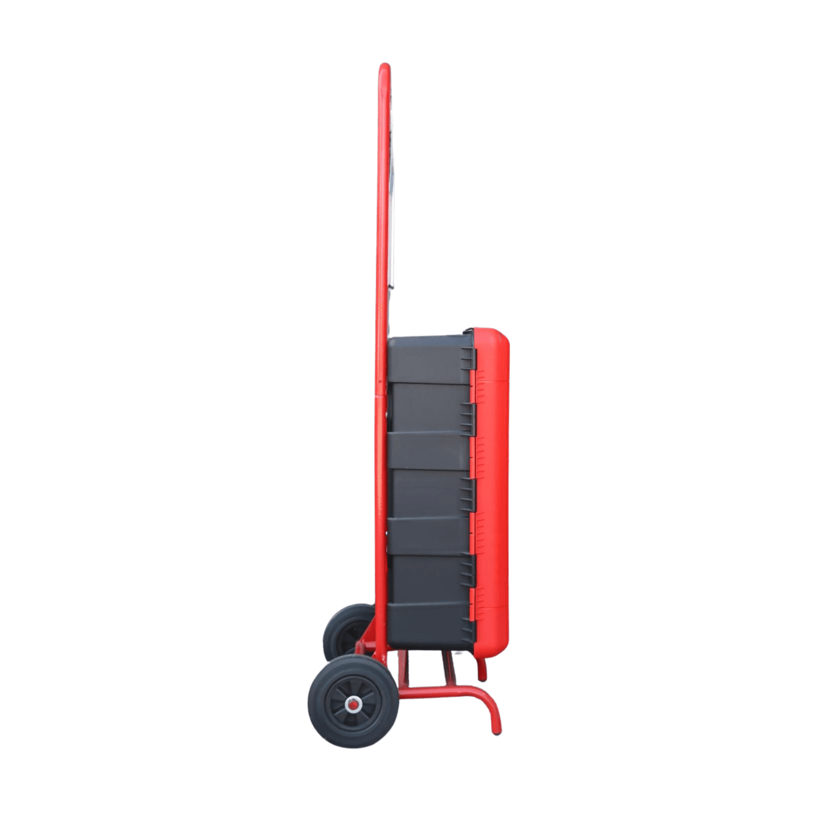 Side view of lithium fire extinguisher responder safety station with hinges showing