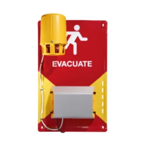 Cellular-enabled evacuation siren with high-visibility yellow beacon