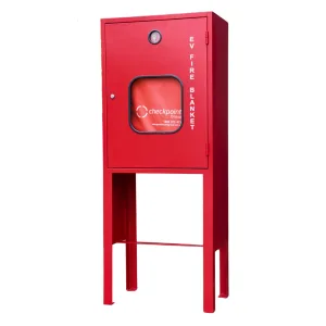 Red EV fire blanket cabinet with clear viewing panel